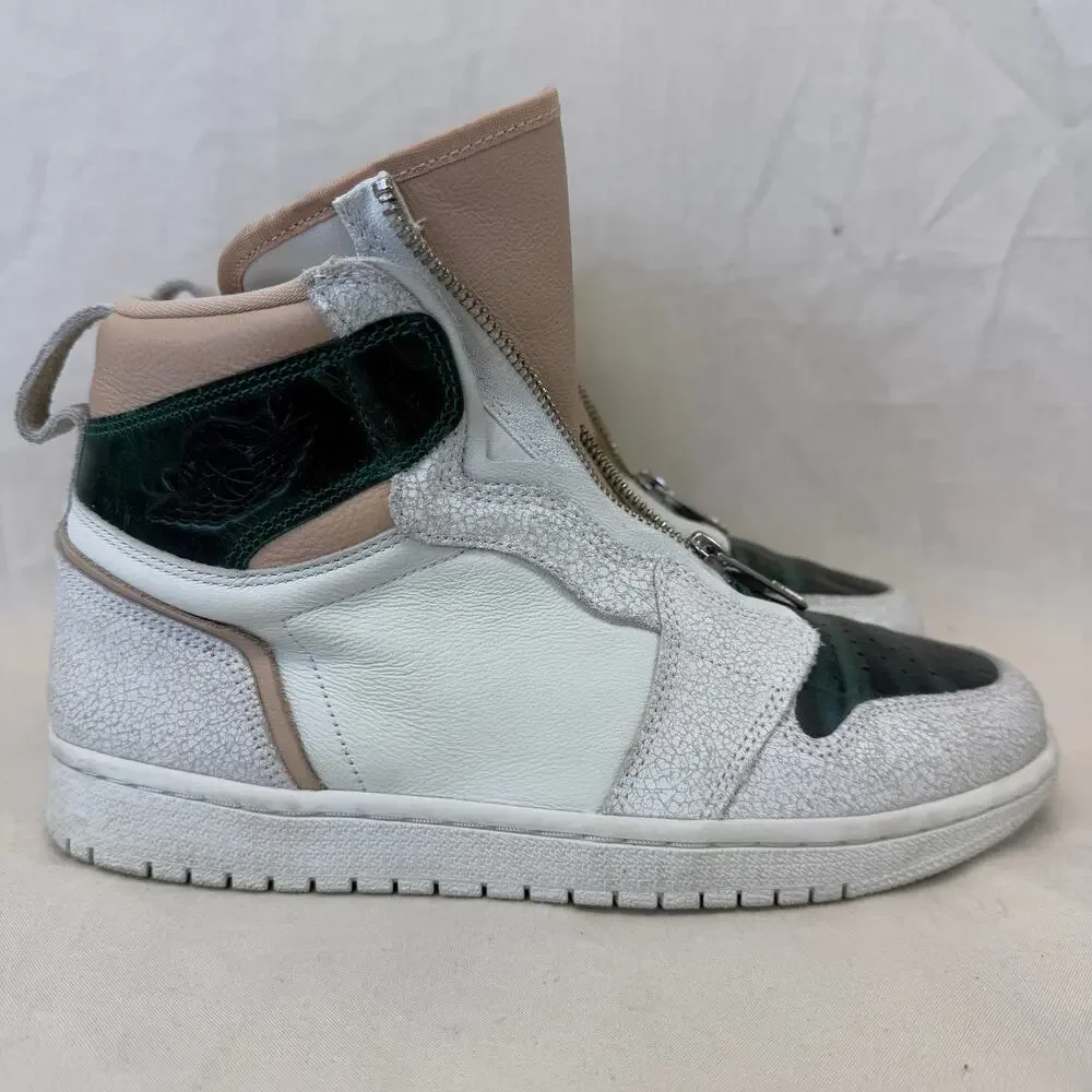 Jordan 1 Retro High Zip Mystic Green Womens Size 8.5 Leather Sneakers AQ3742-003 - Picture 2 of 9